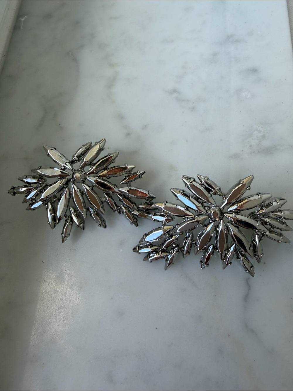 BCBGMAXAZRIA Silver Statement Earrings
